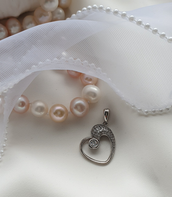 پلاک نقره مدل قلب عیار 925