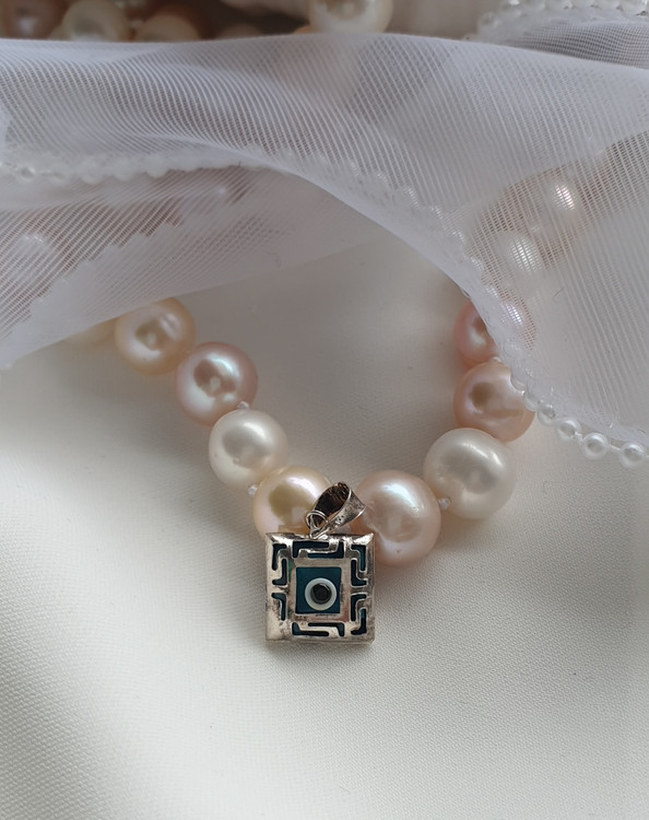 پلاک نقره چشم نظر با عیار 925