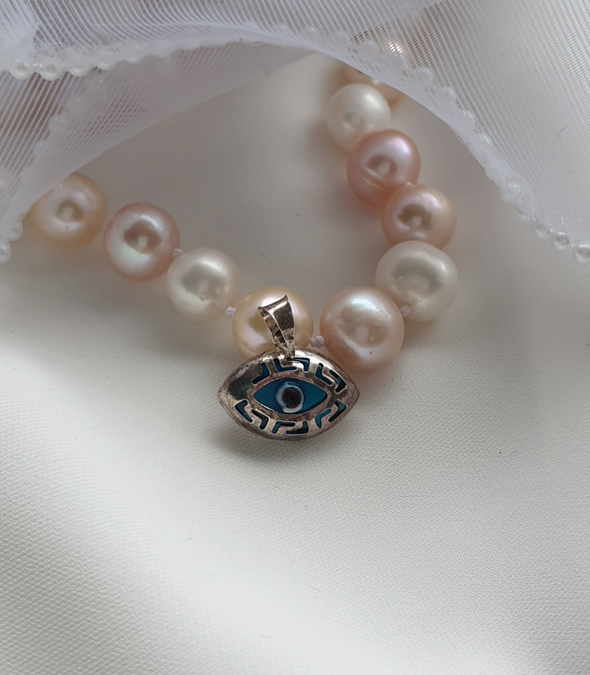 پلاک نقره چشم نظر با عیار 925