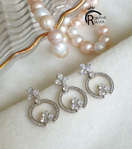 نیمست نقره سه تک نگین