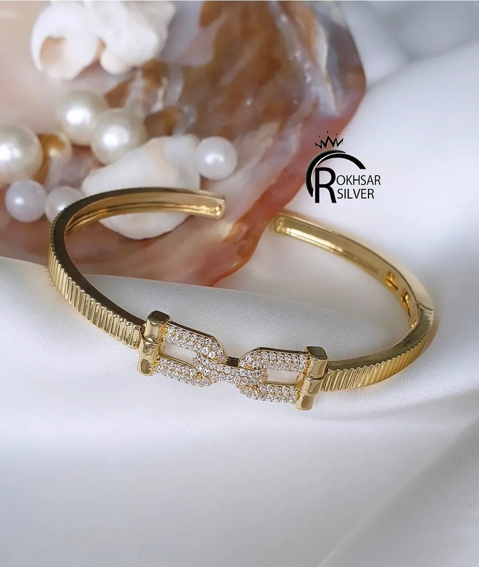 دستبند زنانه مدل جواهری طرح طلا کد RS_907