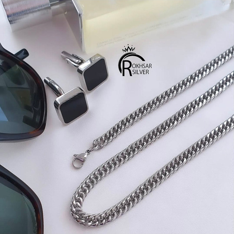 گردنبند و دستبند استیل مردونه
