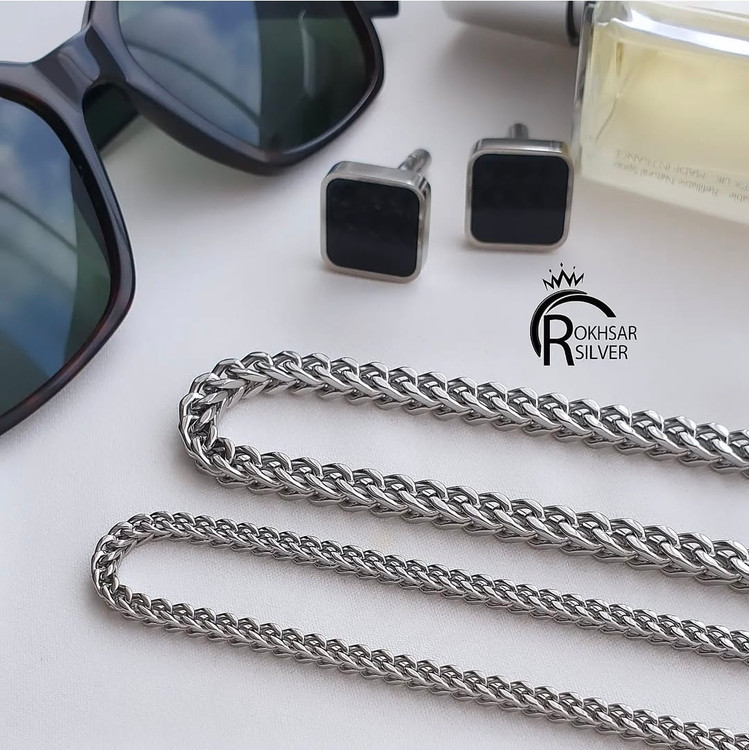 زنجیر استیل مردونه رنگ ثابت