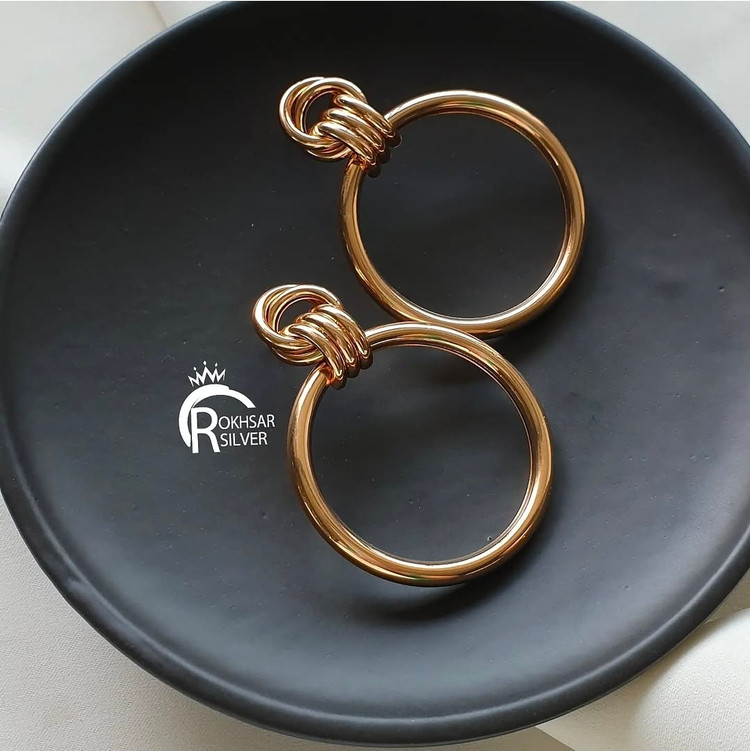 گوشواره سوزنی با آبکاری طلایی