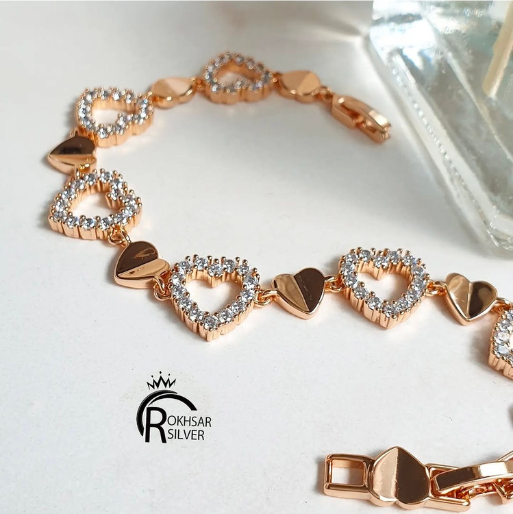 دستبند قلب برند ژوپینگ و آبکاری طلای ۱۸ عیار