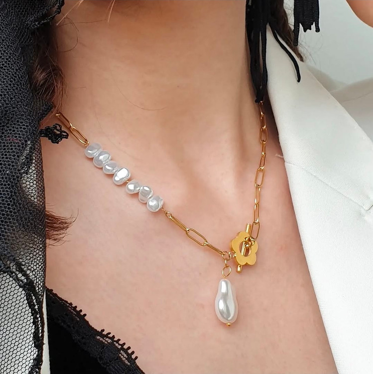 نیم ست استیل مروارید