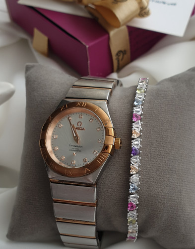 دستبند نقره تنیس با نگین رنگی