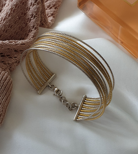 دستبندالنگو نقره فنری