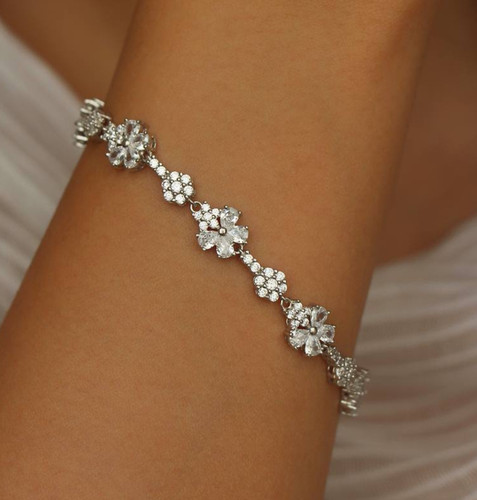 دستبند نقره جواهری