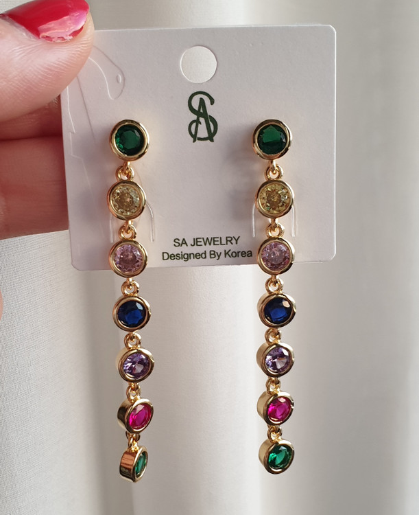 گوشواره آویز مولتی کالر