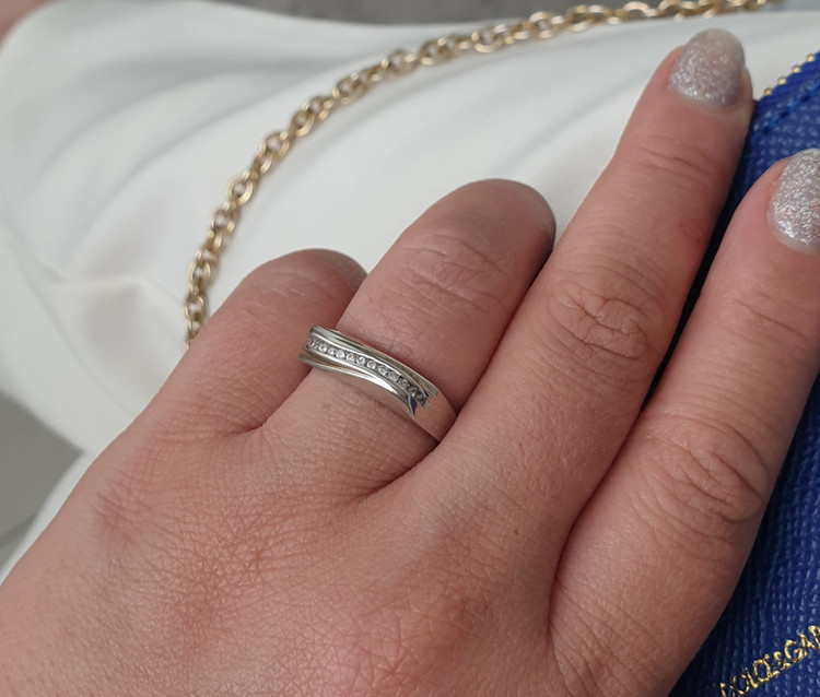 حلقه نقره طرح طلا