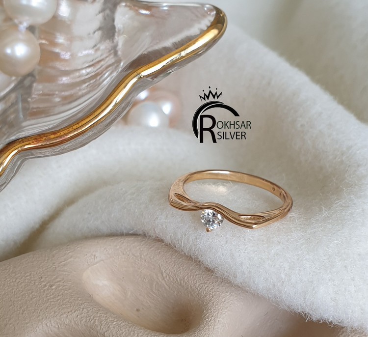 انگشتر زنانه مینیمال مدل تک نگین ژوپینگ کد RS_862