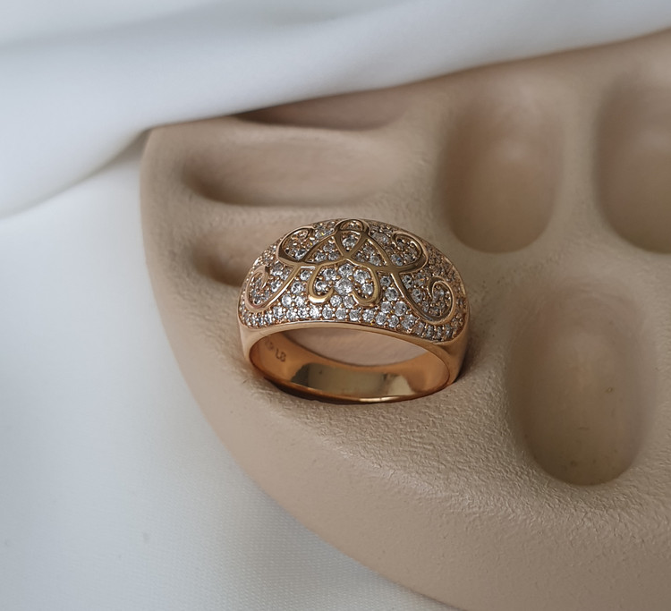 انگشتر توپی پر نگین