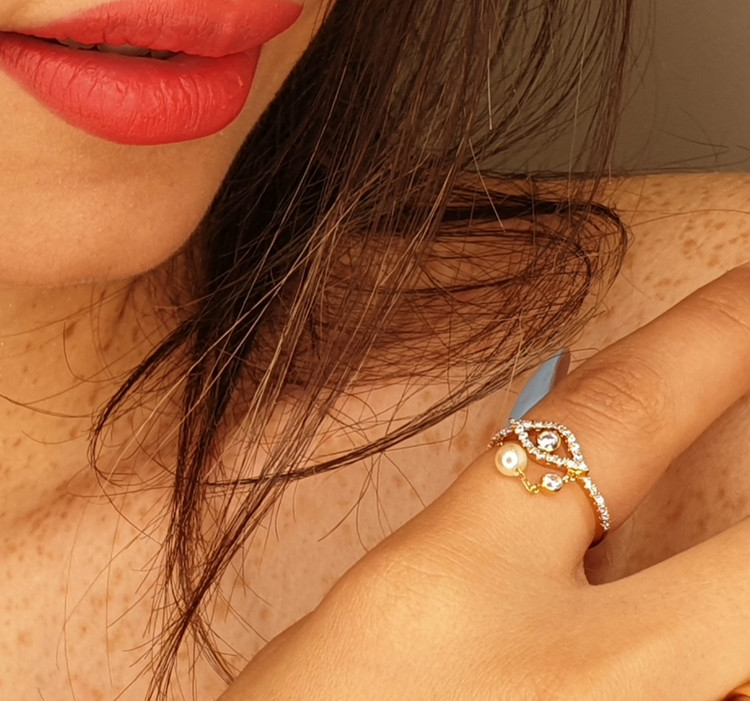 انگشتر چشمنظر دخترانه مروارید