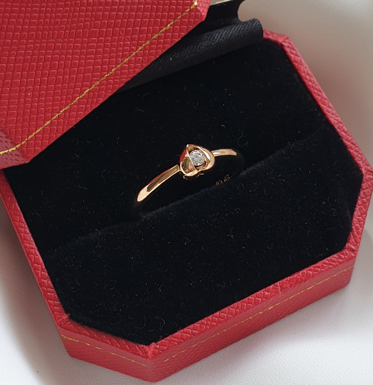 انگشتر دخترانه ژوپینگ مدل قلب و تک نگین با آبکاری طلا کد RS_1545