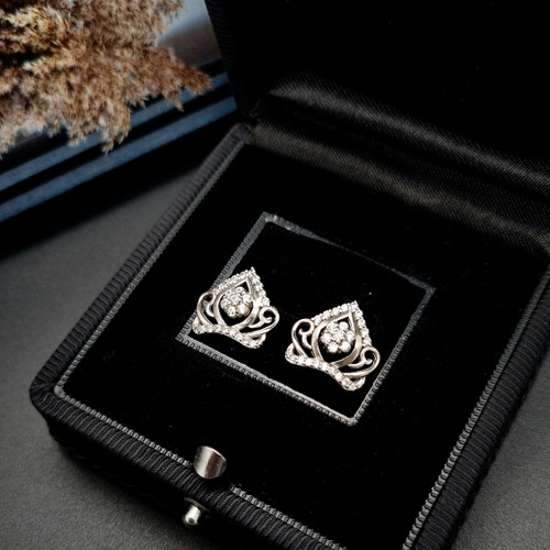 گوشواره نقره طرح تاج