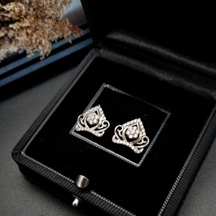 گوشواره نقره طرح تاج