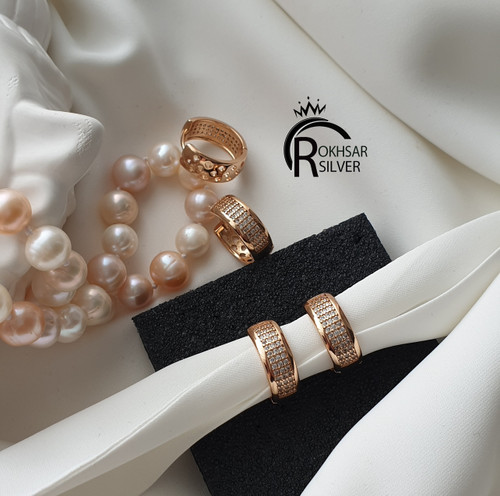 گوشواره حلقه ای زنانه ژوپینگ مدل نگیندار کد RS_2017