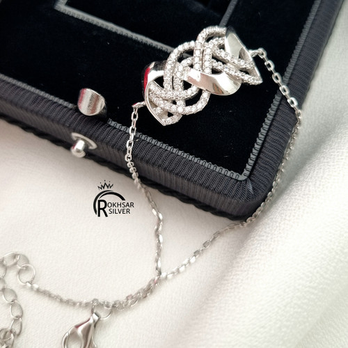 دستبند نقره زنانه ۹۲۵ مدل اسلیمی کد RS-2197
