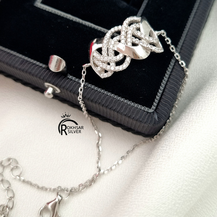 دستبند نقره زنانه ۹۲۵ مدل اسلیمی کد RS-2197