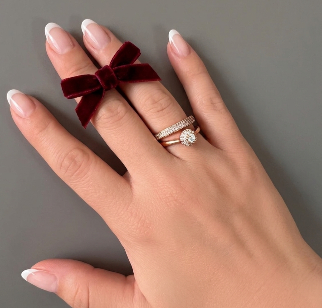 انگشتر  زنانه ژوپینگ (حلقه و پشت حلقه ) مدل سولیتر و طرح طلا کد ۲۳۴۱_RS