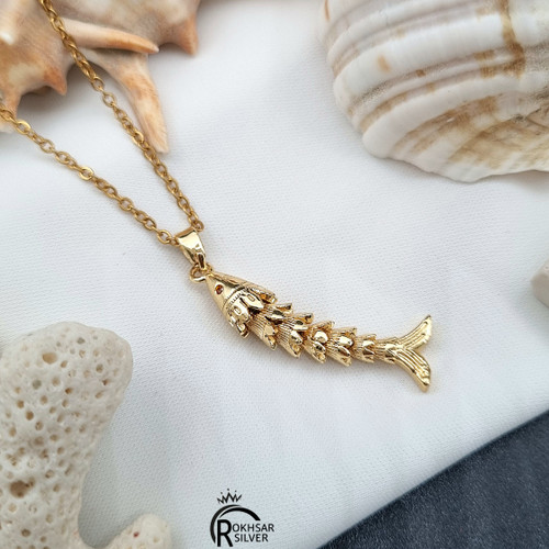 گردنبند زنانه مدل فانتزی ماهی طلایی کد RS_2367
