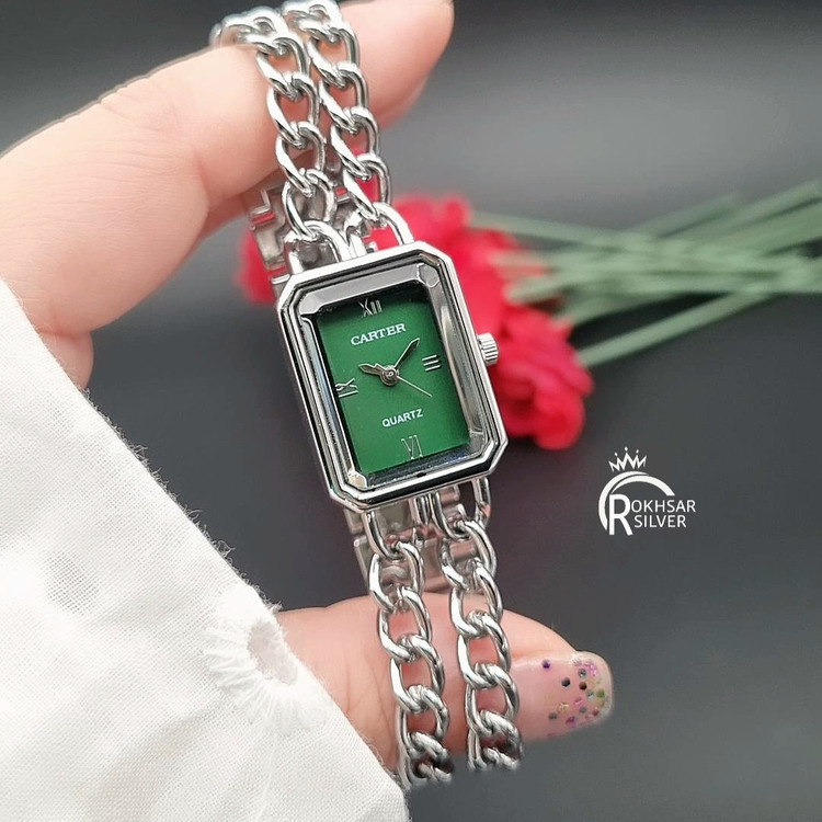 ساعت مچی زنانه برند کارتیر با صفحه یشمی و بند کارتیر کد RS_2422