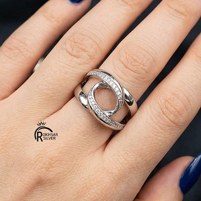 انگشتر نقره زنانه عیار925 مدل حلقههای پیوند کدRS_2450