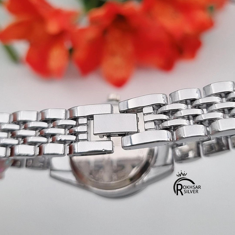 ساعت مچی زنانه رولکس صفحه گرد مشکی با بند فلزی دورنگ کد RS_2531