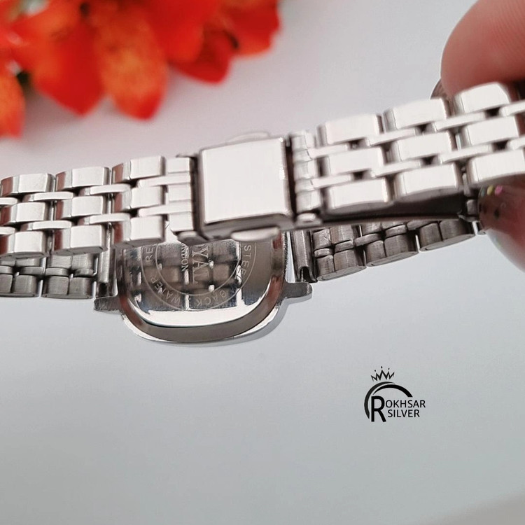 ساعت مچی زنانه رویال صفحه مربعی سفید با بند استیل کد RS_2564