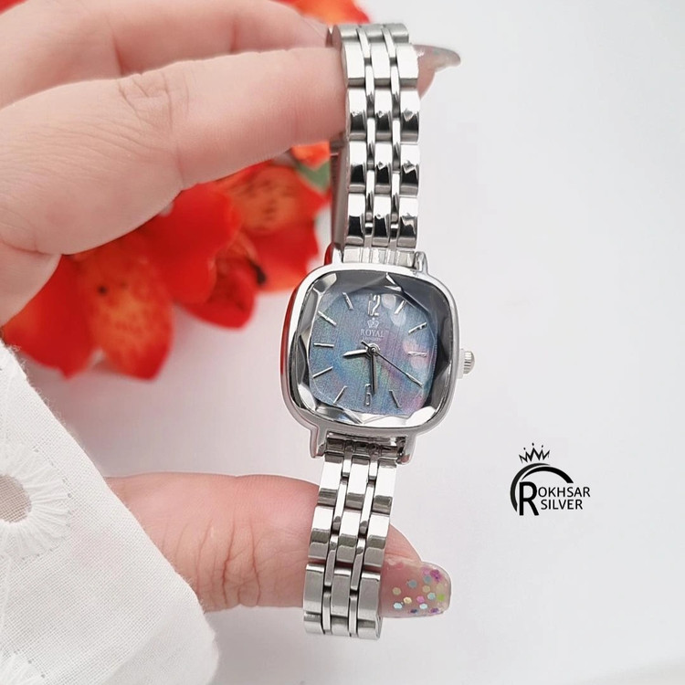 ساعت مچی زنانه رویال صفحه مربعی هفت رنگ با بند استیل کد RS_2565