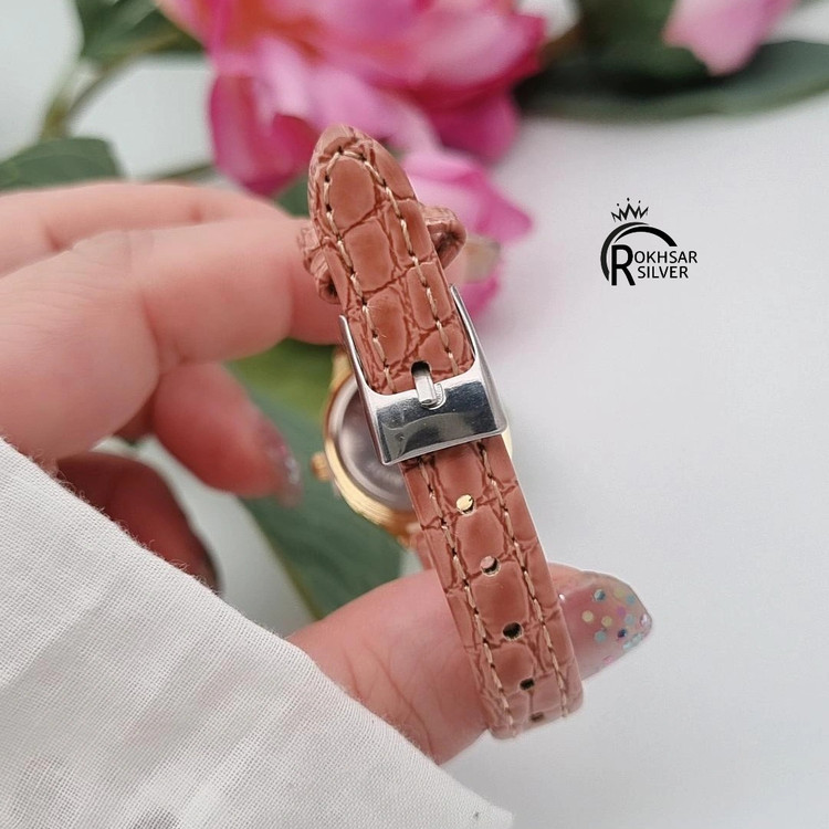 ساعت مچی زنانه رویال (Royal) مدل نگیندار با بند چرمی قهوه ای کد RS_2575