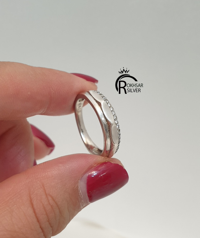 حلقه ست مردانه و زنانه نقره با عیار ۹۲۵ و مدل موج و طرح طلا کد RS_2579